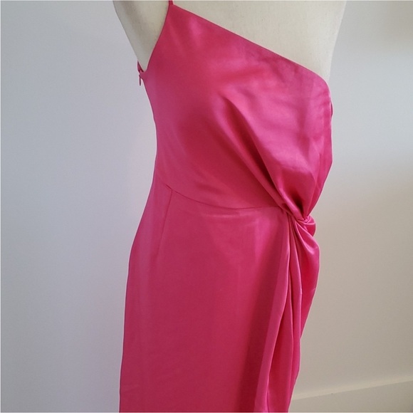 NWT o.p.t. Elegant One Shoulder Pink Dress - Picture 4 of 7